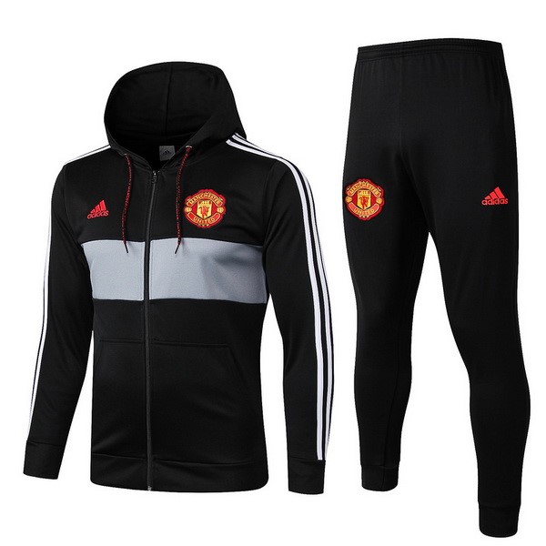 Survetement Manchester United 2019-20 Noir Rouge Gris